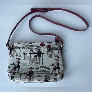 Signare Tapestry Crossbody Purse French Bistro Fancy Lady Martini Chocolatier